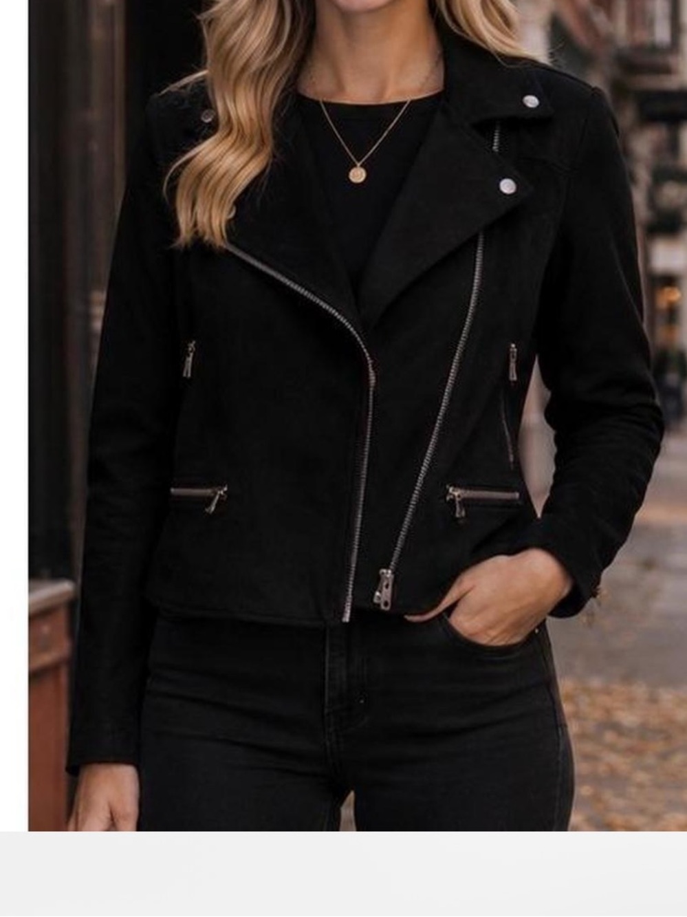 Kut from the Kloth Black Suede Moto Jacket